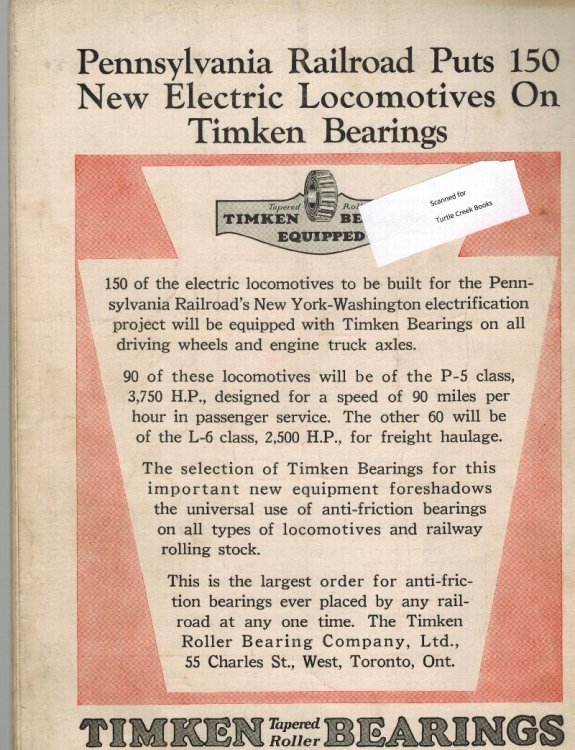 Timken Roller Bearing and Pennyslvania Railroad Vintage Advertisement ( Ad ) 1931 Original