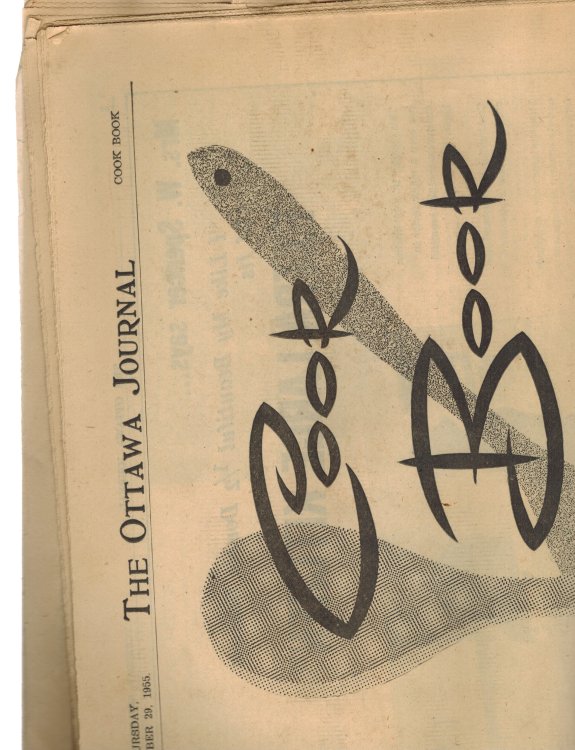 Ottawa Journal Cook Book 29 September 1955 - Original Vintage Newspaper
