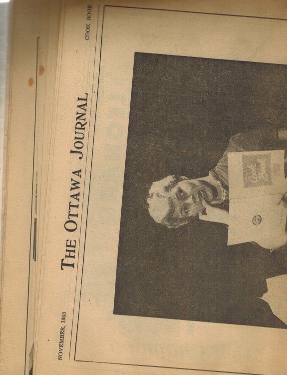 Ottawa Journal Cook Book November 1953 - Original Vintage Newspaper