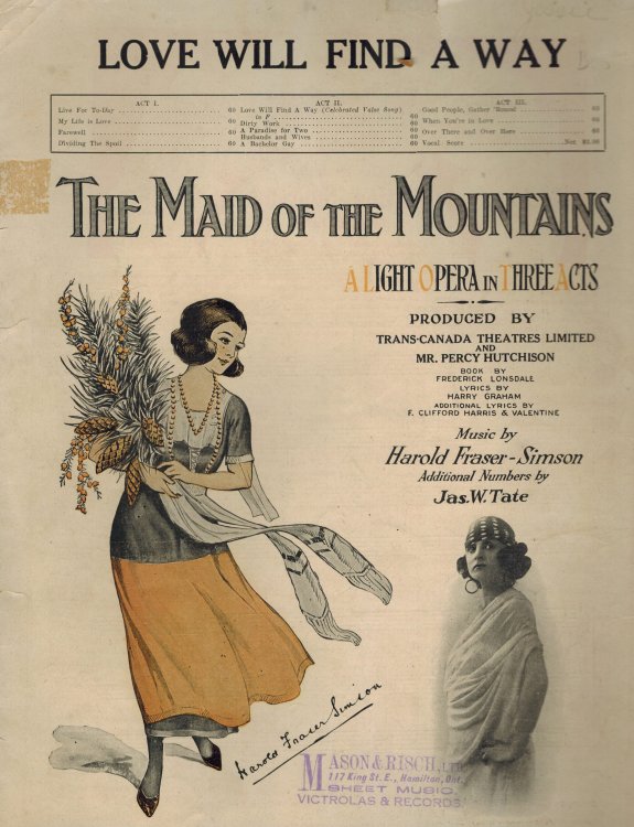 Love Will Find a Way - Vintage Sheet Music from A Light Opera in Three Acts - Viva Daron Cover