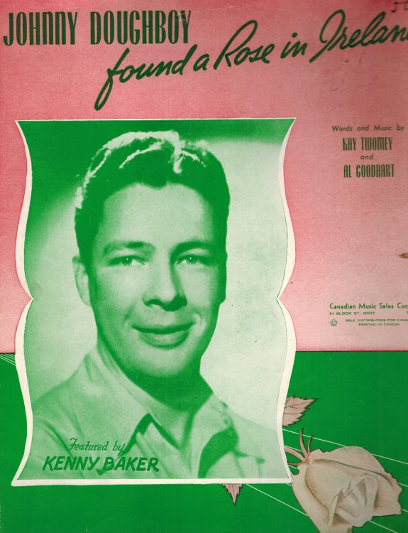 Johnny Doughboy Found a Rose in Ireland - Kenny Baker Cover - Vintage Sheet Music
