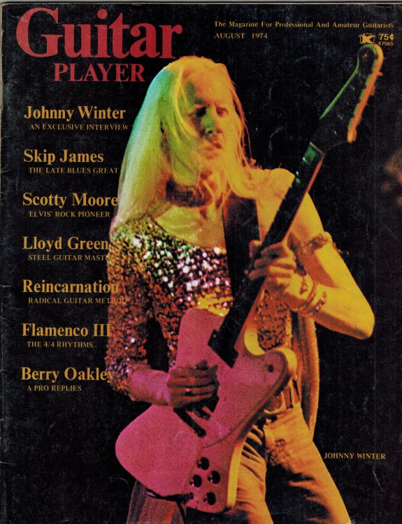 Guitar Player The Magazine for Professional and Amateur Guitarists August 1974 - Johnny Winter Cover