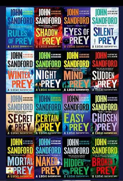 Collection of 15 John Sandford Prey books - Rules of Prey, Shadow, Winter, Night, Sudden, Easy, Chosen, Mortal, Naked, Sudden, Broken, Invisible, Phantom, Wicked, and Storm Prey