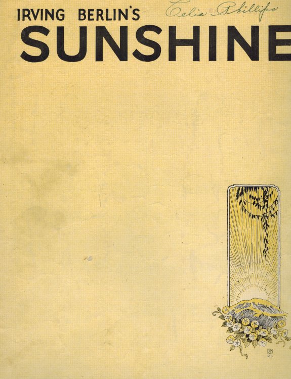 Irving Berlin's Sunshine - Vintage Sheet Music