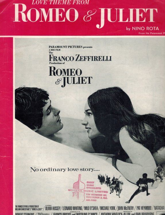 Love Theme From Romeo & Juliet - Vintage Sheet Music