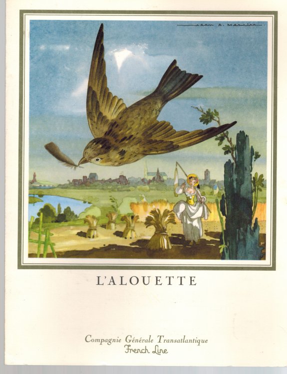 L'Alouette - MENU du PAQUEBOT 