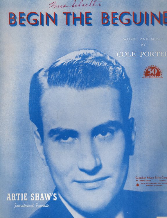 Begin the Beguine - Artie Shaw Cover - Vintage Sheet Music