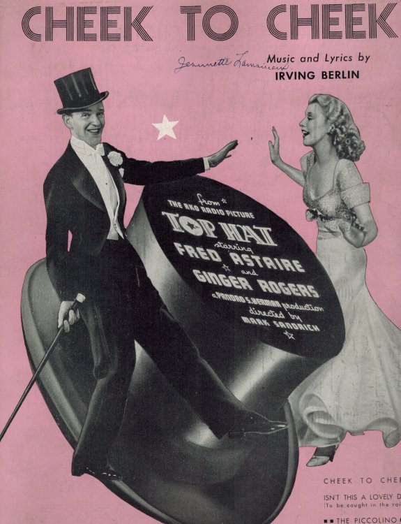 Cheek to Cheek from Top Hat - Fred Astaire and Ginger Rogers Cover - Vintage Sheet Music