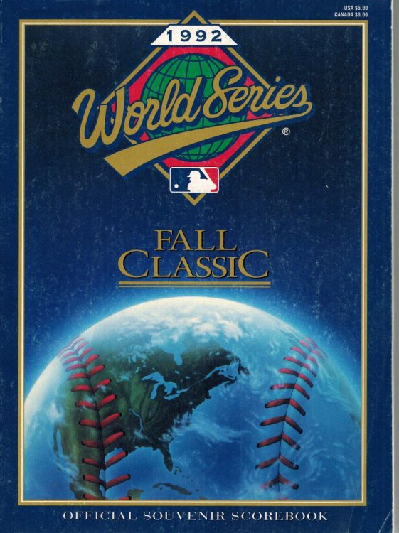 Official Major League Baseball Souvenir Scorebook - the fall Classic October 1992 World Series