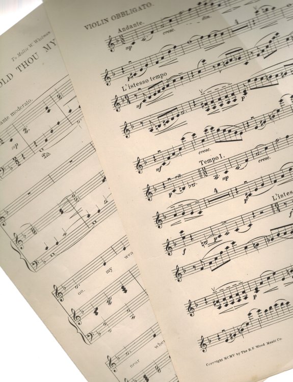 Hold Thou My Hand Sacred Song - Vintage Violin and Piano Sheet Music
