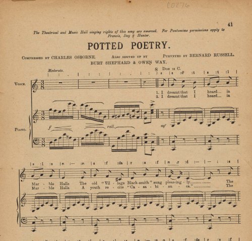 Potted Poetry - Sheet Music