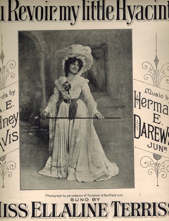 Au Revoir, My Little Hyacinth - Vintage Sheet Music - as Sung By Miss Ellaline Terriss