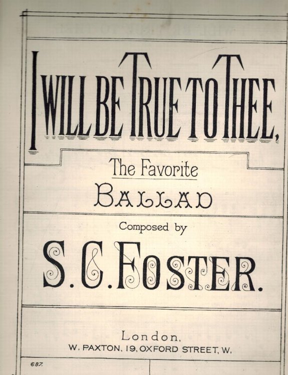 I Will be True to Thee - Favorite Ballad - Vintage Sheet Music