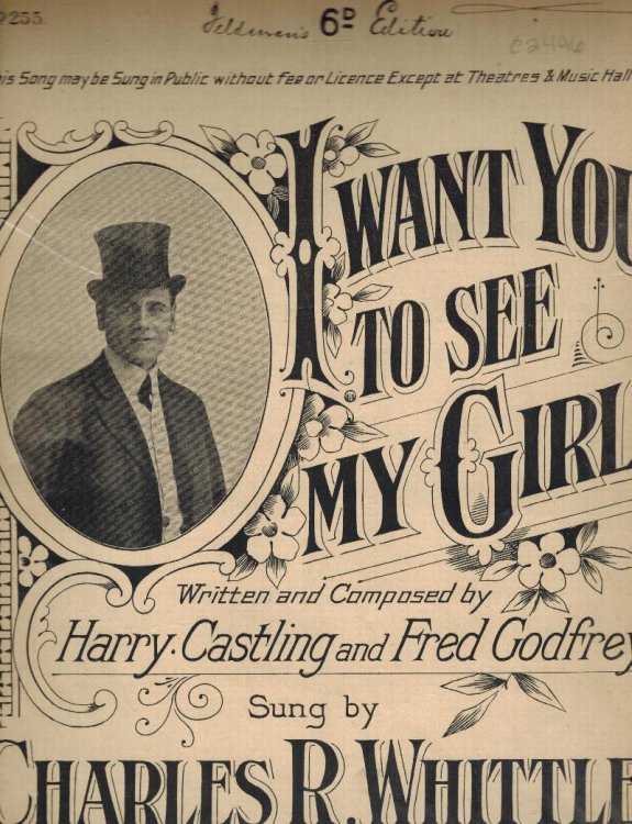 I Want You to See My Girl - Vintage Sheet Music - as Sung By Charles R. Whittle