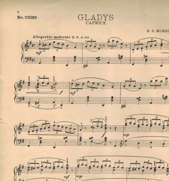Gladys Caprice - Vintage Sheet Music