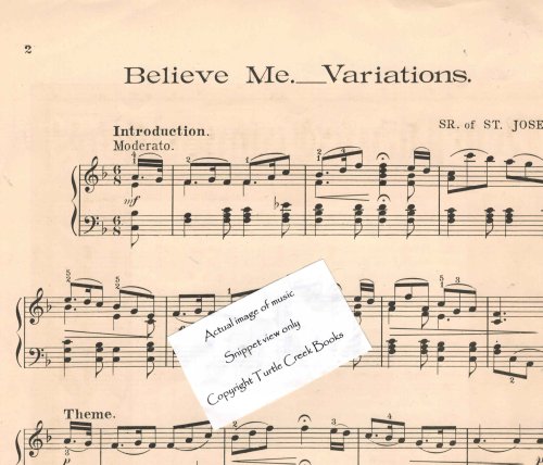 Believe Me - Variations -- Vintage Sheet Music