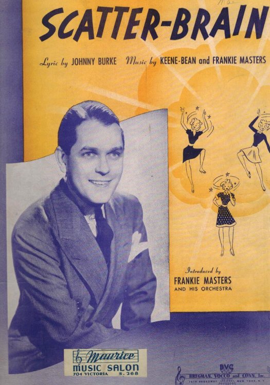 Scatter - Brain ( Scatterbrain ) Frankie Masters Cover - Vintage Sheet Music