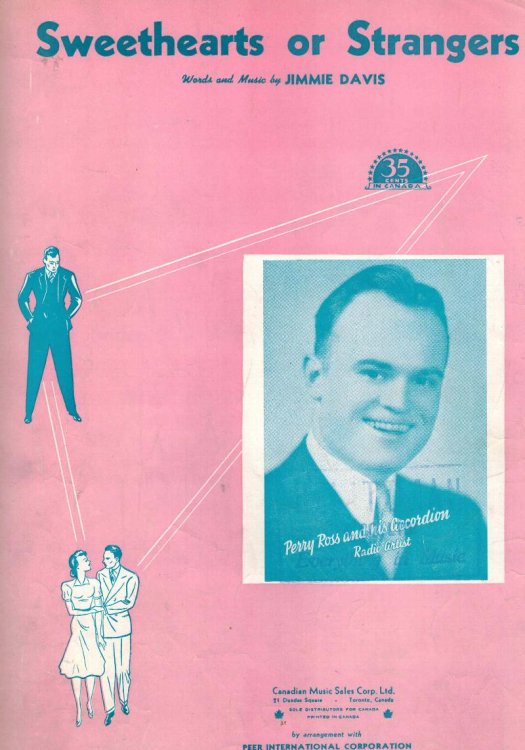 Sweethearts Or Strangers - Perry Ross Cover - Vintage Sheet Music