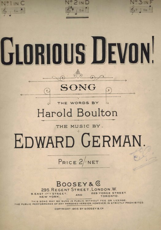 Glorious Devon - Vintage Sheet Music