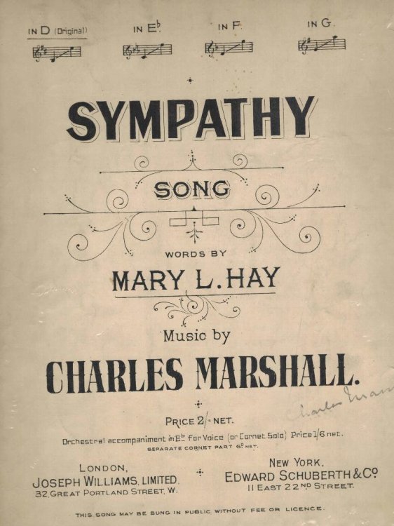 Sympathy - Vintage Sheet Music