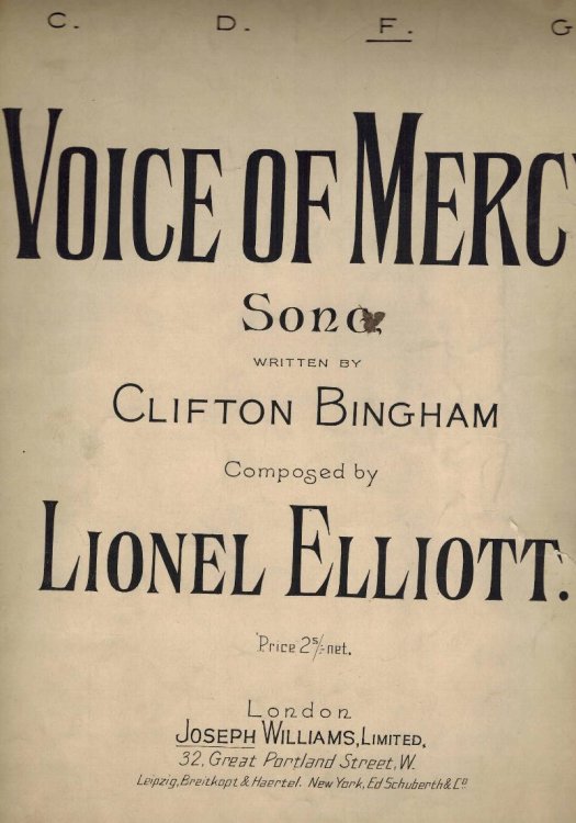 The Voice of Mercy Song - Vintage Sheet Music