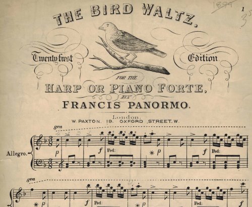 The Bird Waltz - Sheet Music for Harp or Pianoforte