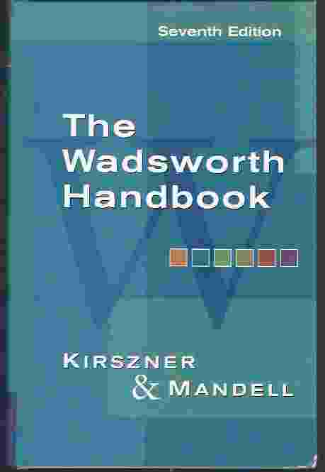 WADSWORTH ENGLISH HANDBOOK AND RESEARCH GUIDE, 7TH EDITION