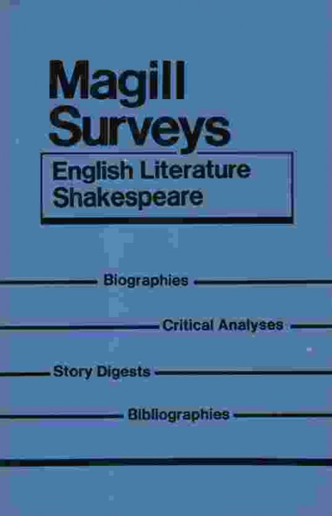 MAGILL SURVEYS: ENGLISH NOVEL RICHARDSON TO HARDY