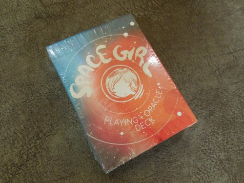 Space Girl Playing Oracle Deck