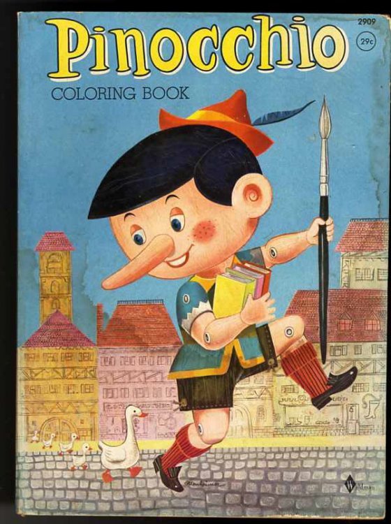 PINNOCHIO COLORING BOOK 1961 Unused