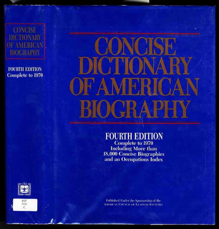 CONCISE DICTIONARY OF AMERICAN BIOGRAPHY FOURTH EDITION