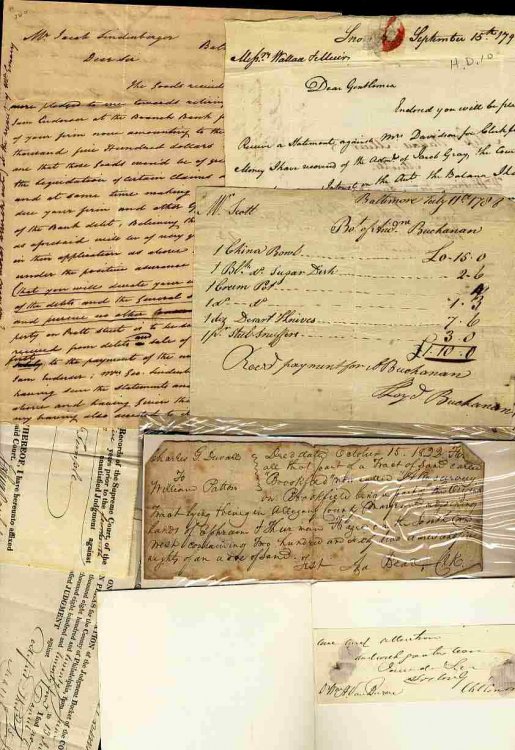 1798 NOTE AND LOT OF OTHER MAINLY 1820-40 ITEMS