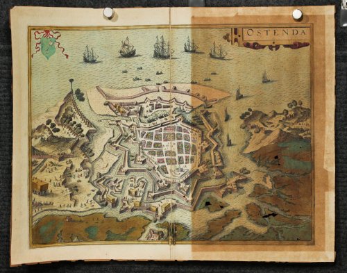 Colored Engraved Town Plan. 