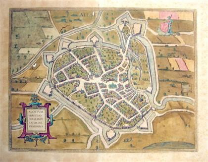 HAND-COLORED ENGRAVED TOWN PLAN. 