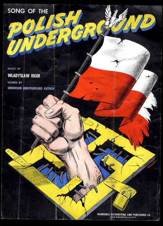 VINTAGE SHEET MUSIC SONG OF THE POLISH UNDERGROUND 1944 POLISH & ENGLISH TEXT MUSIC [g]