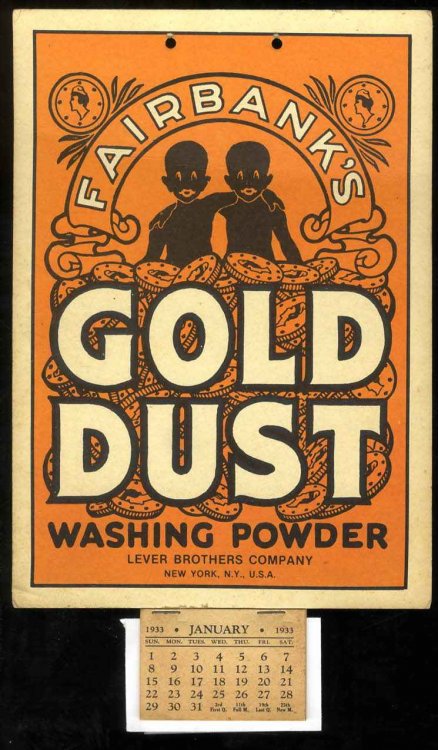 Fairbanks Gold Dust Washing Powder Calendar 1933