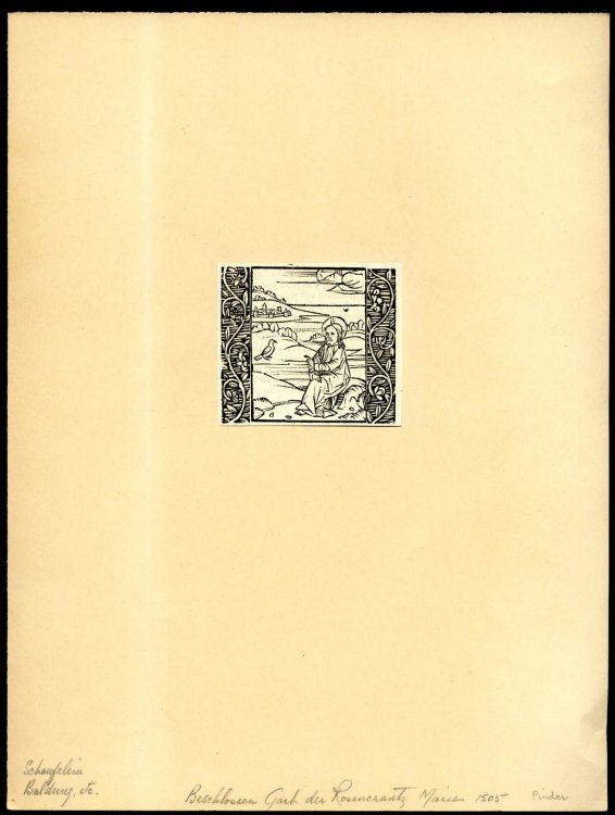 DER BESCHLOSSEN GART DES ROSENKRANTZ MARIE EARLY PRINTING 1505 MOUNTED PLATE LBC