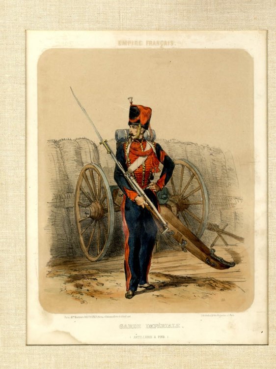 1850'S COLOR LITHOGRAPH OF A FRENCH IMPERIAL GUARD [FRENCH EMPIRE] [Lbc]