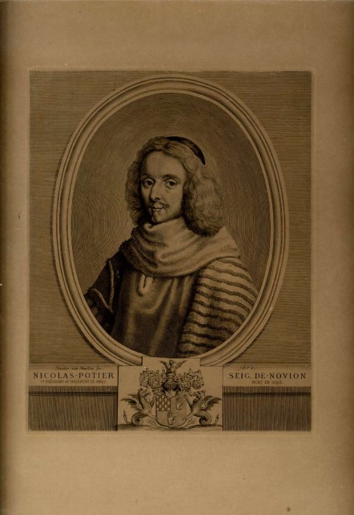 LARGE ENGRAVED PORTRAIT OF NICOLAS POTIER [1660-1693], THE FIRST PRESIDENT OF PARIS' PARLIAMENT [Lbc]