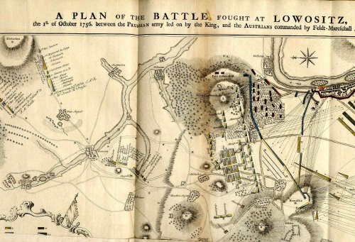 RECUEIL DES PLANS DE BATAILLES, SIEGES ET COMBATS, ARRIVES DANS LES EXPEDITIONS MEMORABLES DA LA GUERRE DE SEPT ANS, POUR SERVIR A L'INTELLIGENCE DES OEUVRES POSTHUMES DE FREDERIC II, ROI DE PRUSSE. [Lbc]