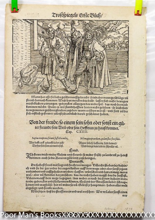 LEAF FROM TROTSTSPIEGEL, A GERMAN EDITION OF PETRARCH'S 