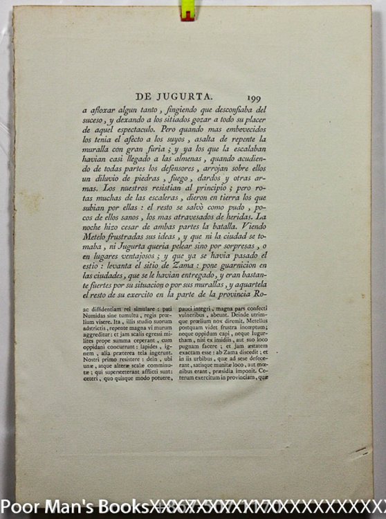 SINGLE FOLIO LEAF FROM LA GUERRA DE JUGURTA CIRCA 1621