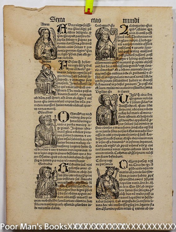 INCUNABLE LEAF FROM HARTMANN SCHEDEL'S 