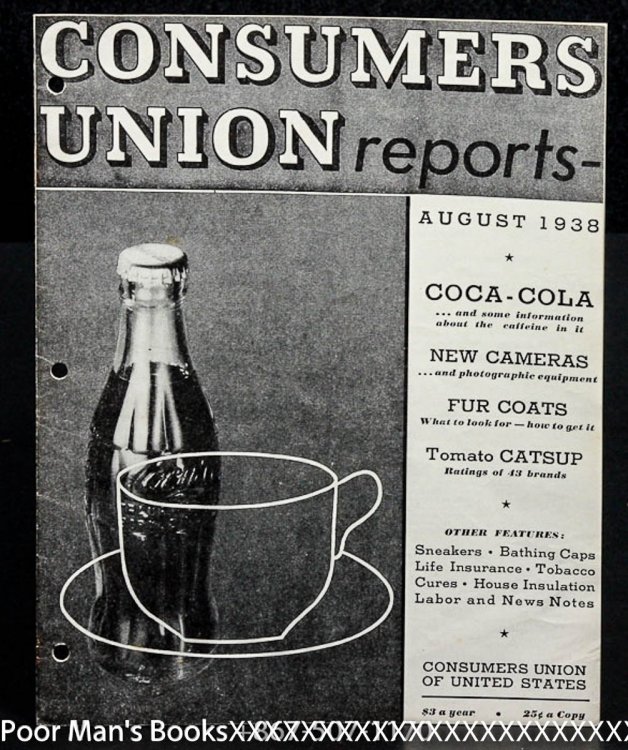 CONSUMERS UNION OF UNITED STATES AUGUST 1938