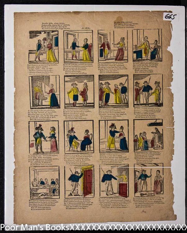 18TH CENTURY DUTCH HAND COLORED COMIC STRIP