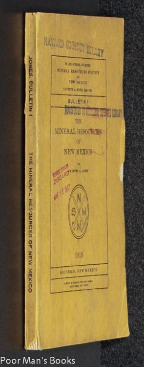 THE MINERAL RESOURCES OF NEW MEXICO. BULLETIN 1 MAP