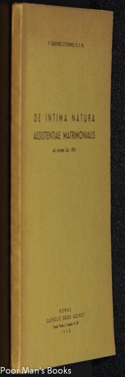 DE INTIMA NATURA ASSISTENTIAE MATRIMONIALIS - AD NORMAM CAN. 1094