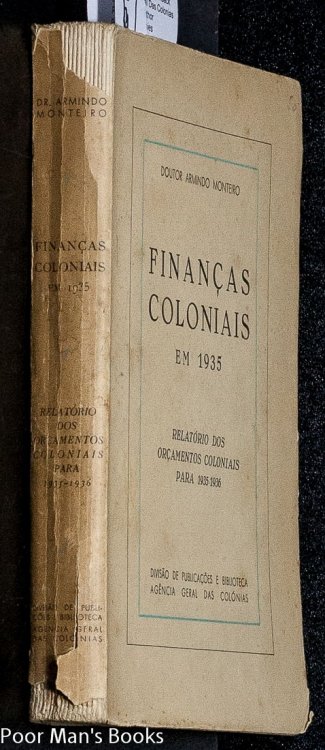 FINANCAS COLONIAIS EM 1935. RELATORIO DOS ORNAMENTOS COLONIAIS PARA 1935-1936