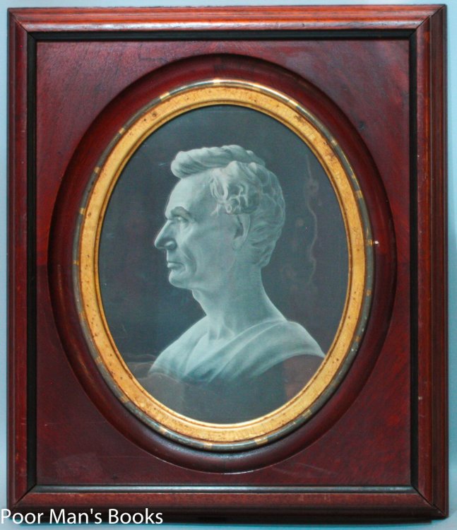 PERIOD MAHOGANY AND GILT FRAME WITH MEMORIAL PORTRATIT OF ABRAHAM LINCOLN C1860-80