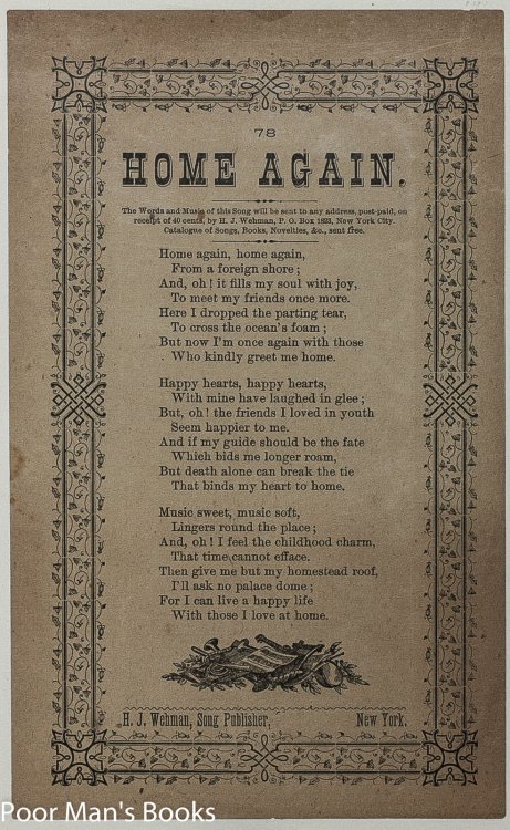 3 VICTORIAN SONG SHEETS AULD LANG SYNE HOME AGAIN MY COUNTRY 'TIS OF THEE BROADSIDES